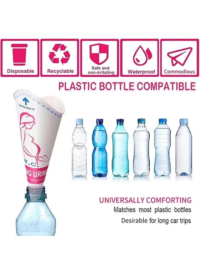 12 قطعة من جهاز التبول المحمول القابل للاستعمال مرة واحدة للنساء، مبولة للنساء، كوب بول للنساء قائم، مبولة للنساء للاستعمال مرة واحدة، قمع بول للنساء، مخاريط بول للسفر والتخييم - Image 4