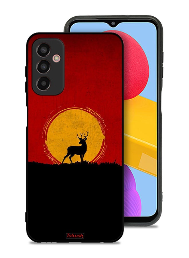 Tolwak Samsung Galaxy F13 Protective Case Cover Deer And Moon Artwork - Image 1