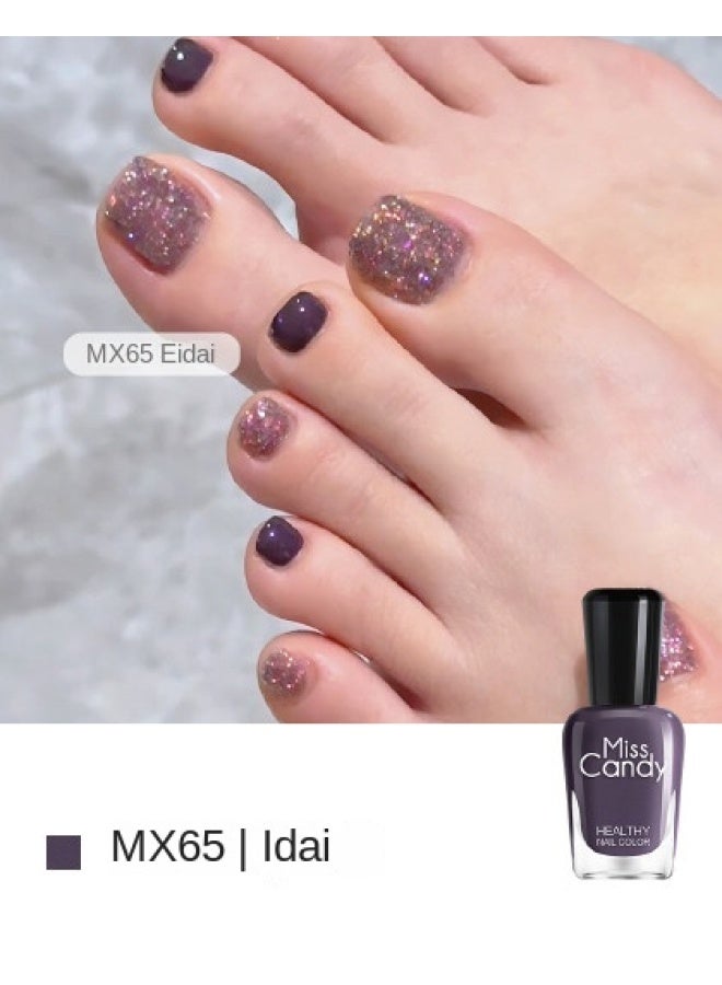 Miss Candy Foot Nail Art】non-toxic Nail Polish, No Uv Light Needed, Long-lasting Peelable Breathable Nail Varnish, Elegant & Whitening Effect, Daily Wear, 7ml - Image 1