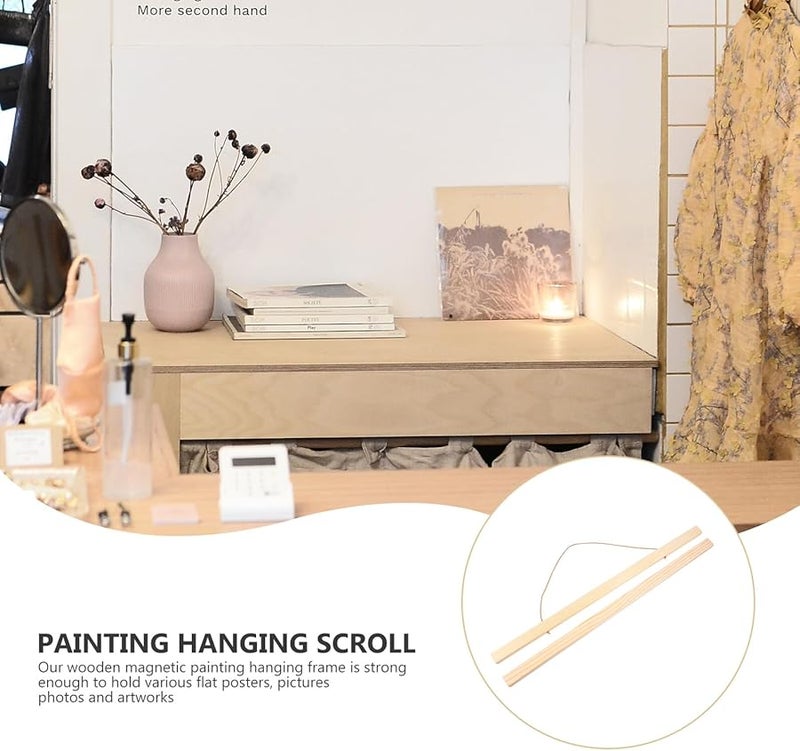 Solid Pine Wooden Magnetic Poster Frame Hanger Lightweight Sturdy Wall Mount for Home Decor - Image 4