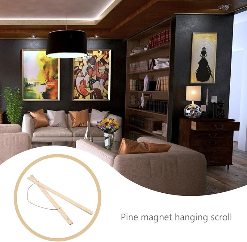 Solid Pine Wooden Magnetic Poster Frame Hanger Lightweight Sturdy Wall Mount for Home Decor - Image 3