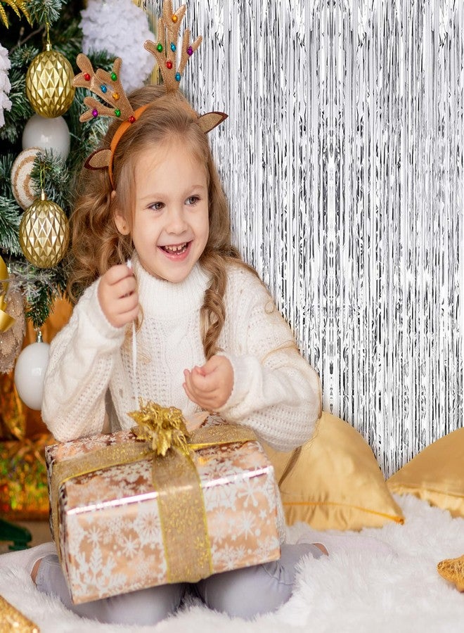 Ohiyoo 40 Pack Silver Foil Curtain Backdrop Metallic Tinsel Foil Fringe Curtains Photo Booth Props for Birthday Party Decoration Christmas Holiday Halloween New Year Party Supply - Image 5