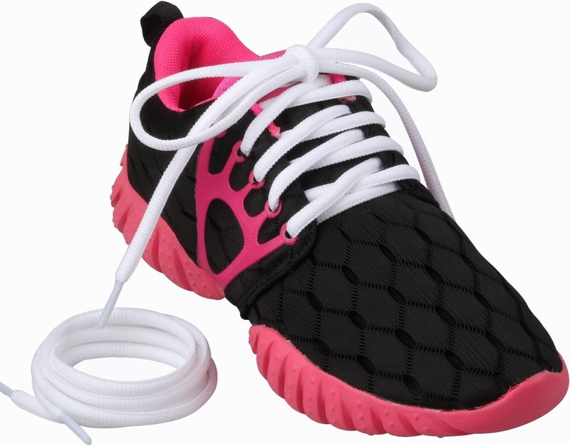Puzeam 2 Pairs Oval Athletic Shoelaces 33 Colors 1/4" Half Round Shoe Laces for Sneakers - White 100 - Image 3