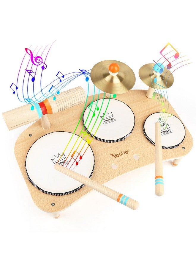 Vanplay Kids Drum Set For Toddlers 1-3, All In One Musical Instruments - Wooden Musical Toys - Montessori Sensory Toys For 1 Year Old - Birthday Gifts For Girls Boys - Image 1
