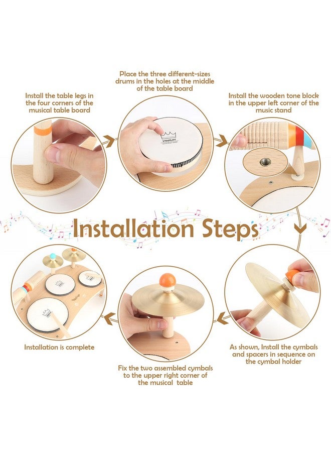 Vanplay Kids Drum Set For Toddlers 1-3, All In One Musical Instruments - Wooden Musical Toys - Montessori Sensory Toys For 1 Year Old - Birthday Gifts For Girls Boys - Image 5