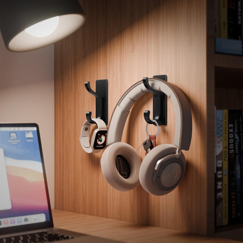 pickpiff Wall Hooks with Adhesive Strip - Easy to Remove, No Residue, Strong Heavy Duty Sticky Towel Hook, 8 Pack Black - Image 4