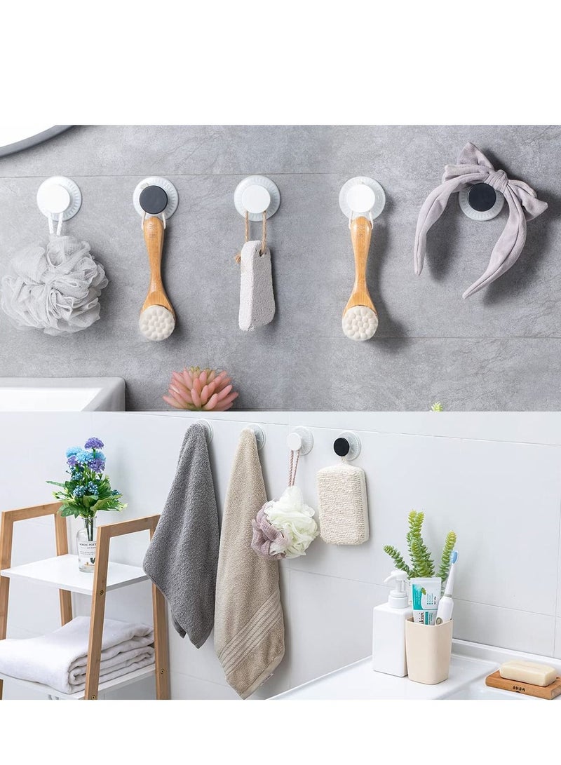 SYOSI Heavy Duty Suction Cup Hooks - Versatile Black & White Hangers for Bathroom, Garden, Glass Door, Window, Wall - Ideal for Towels, Wreaths - 6 Pack - Easy Install, Weather Resistant  - Image 5