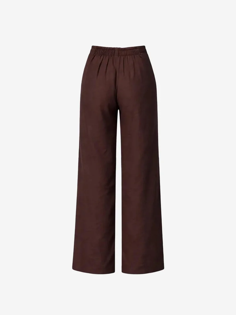 ميكسراي MIXRAY High Waist Textured Wide Leg Belted Pants