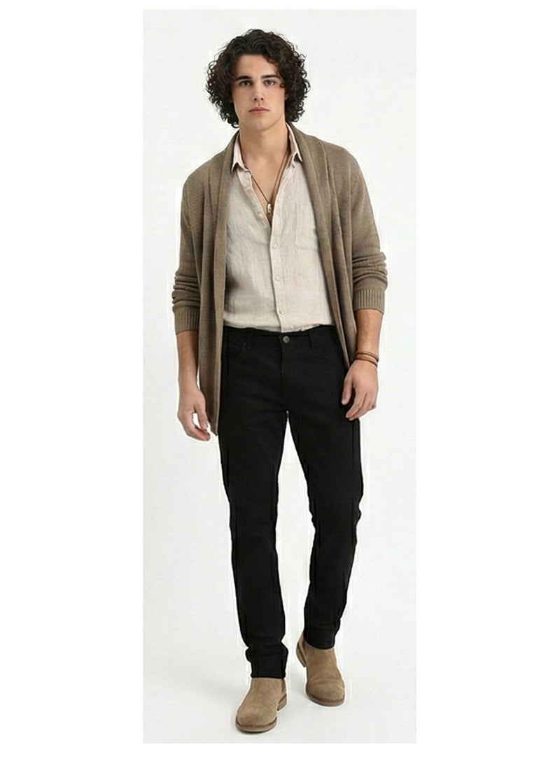RAVIN Sleek Slim-Fit Black Denim Jeans - Image 4