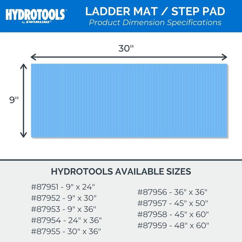 Swimline HYDROTOOLS Protective Pool Ladder Mat for Above Ground Pools – Safety & Stability for Stairs, Steps & Ladders – Premium Durable Material, 9" x 30" - Image 4