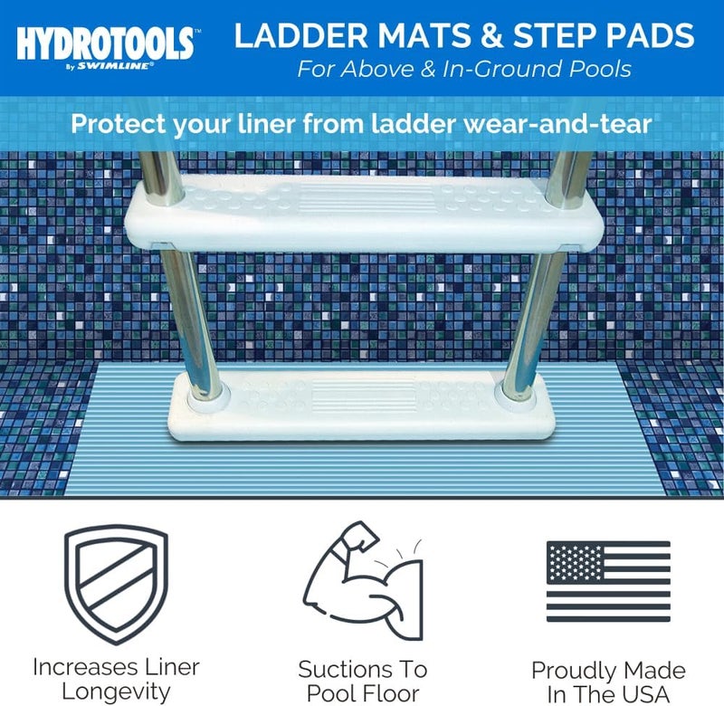 Swimline HYDROTOOLS Protective Pool Ladder Mat for Above Ground Pools – Safety & Stability for Stairs, Steps & Ladders – Premium Durable Material, 9" x 30" - Image 2
