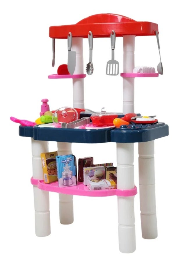 Toy Matic DIY Kitchen Deluxe Smart Playset Lets Play Together High Quality For Kids Pretend Play Food Mini Kitchen Set for Kids Pretend Play Food Toys 