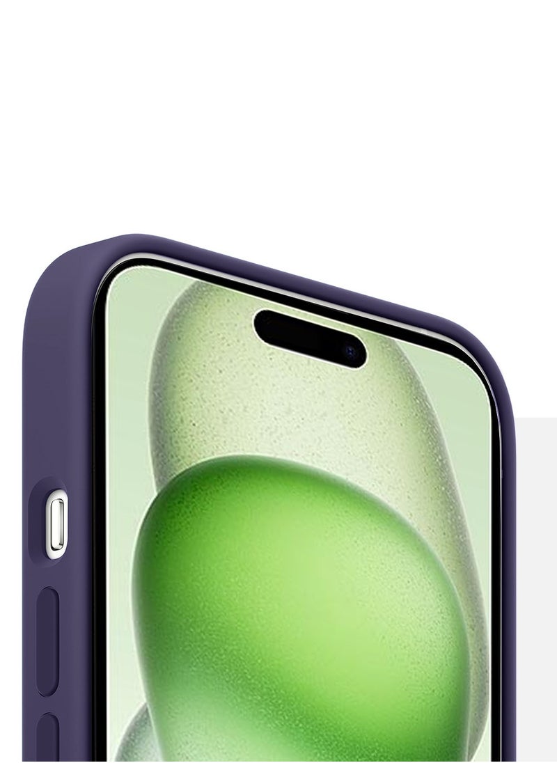 Wtech - Soft Liquid Silicone Case Cover With MagSafe For Apple iPhone 15 2023 Elderberry - Image 1