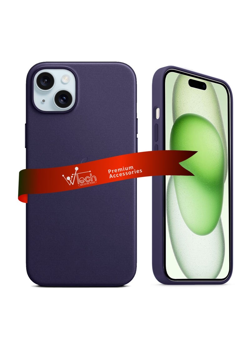 Wtech - Soft Liquid Silicone Case Cover With MagSafe For Apple iPhone 15 2023 Elderberry - Image 1