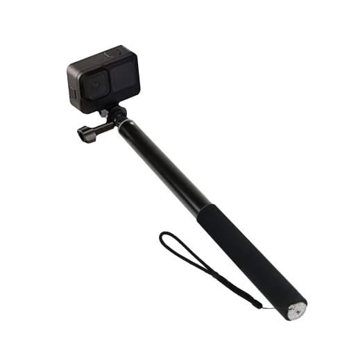 HIFFIN 118"/3 Meters Ultra Long Selfie Stick for Go Pro Max Hero 9 8 7 6 5 4 3+, Insta 360 One R One X, DJI Osmo Action, Extendable at 6 Lengths Carbon Fiber Lightweight Pole Monopod… - Image 1