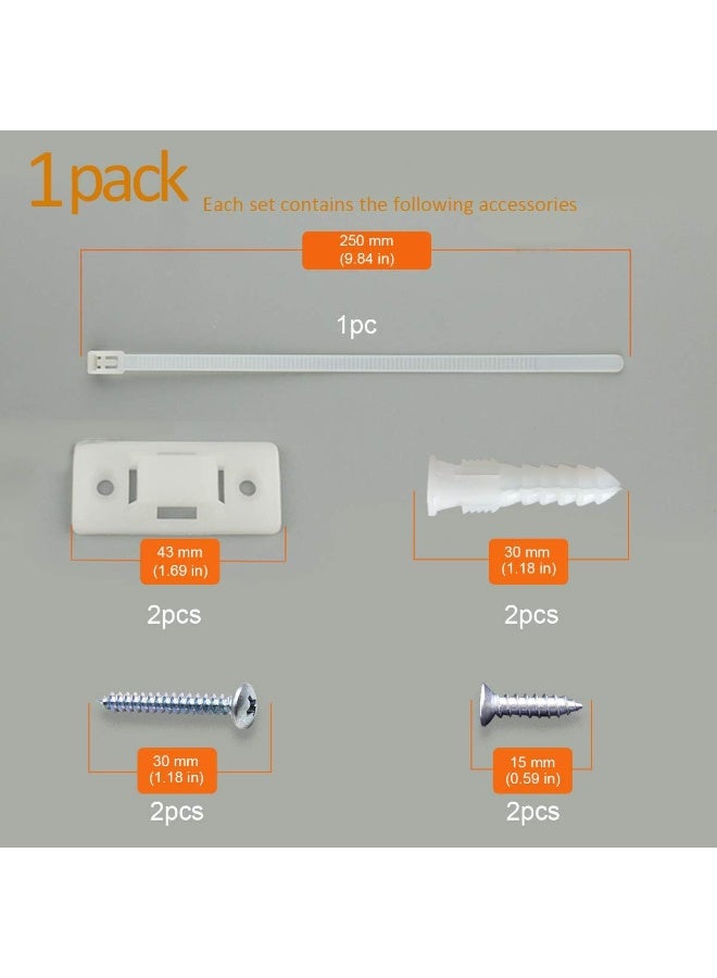 LOMILY Anti-Tip Furniture Wall Anchor Straps(6 Pack,with Screws),Wall Anchors Straps Kit for Bookshelf or Dresser,Adjustable Safety Furniture Wall Straps for Baby,Kids,Dogs,Cabinet,Bed,Shelf,etc.(White) - Image 2