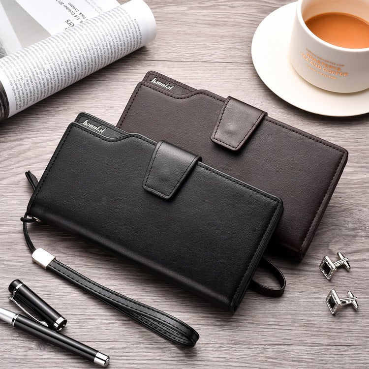 Men'S Wallet Long Zipper Multifunctional Handbag Card Bag Wallet Mobile Phone Bag Men'S Wallet Multi-Card Slot - Image 4