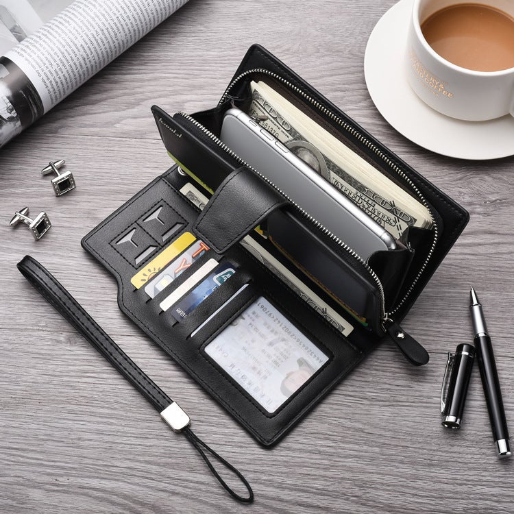Men'S Wallet Long Zipper Multifunctional Handbag Card Bag Wallet Mobile Phone Bag Men'S Wallet Multi-Card Slot - Image 5