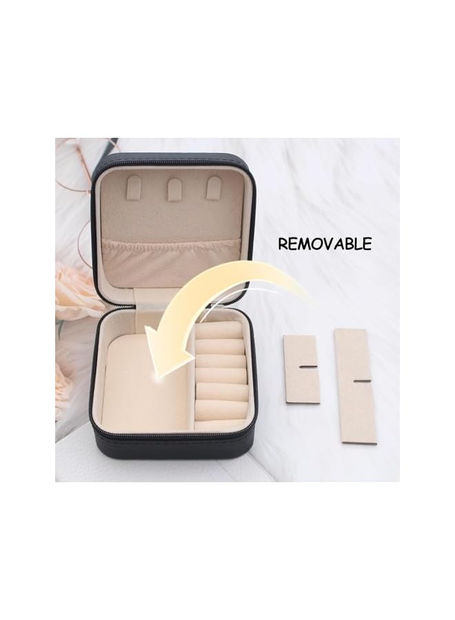 The Bros Small Jewellery Box Case for Women Girls, Portable Jewelry Organizer, Small Jewellery Box Women Travel Jewelry Chain Organizer for Rings, Earrings, Bracelets and Necklaces (Pink, 1 Pc) - Image 2