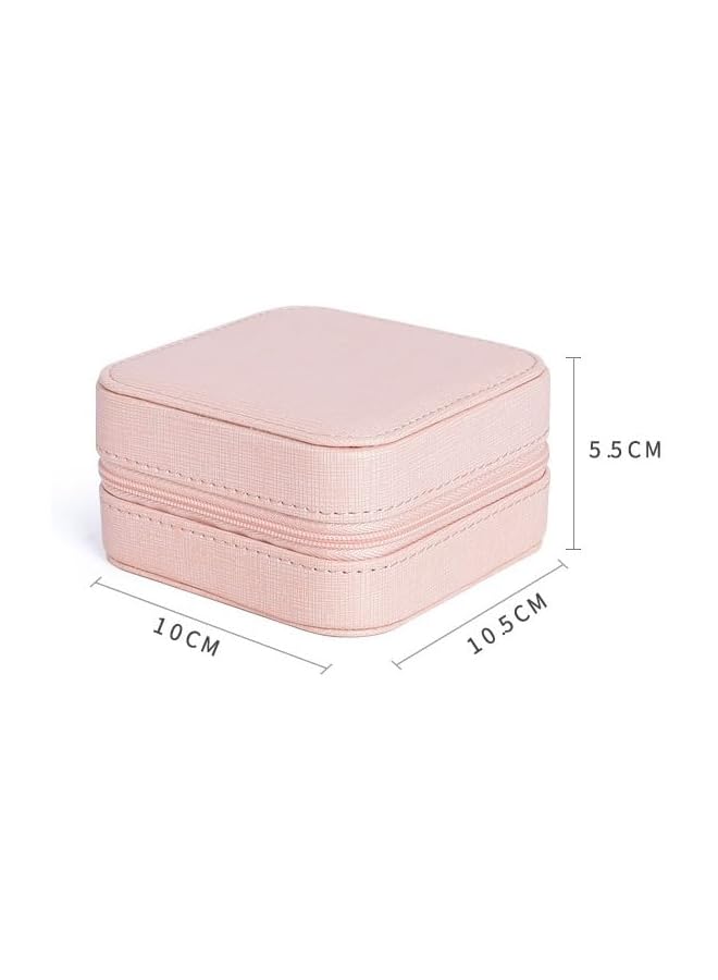 The Bros Small Jewellery Box Case for Women Girls, Portable Jewelry Organizer, Small Jewellery Box Women Travel Jewelry Chain Organizer for Rings, Earrings, Bracelets and Necklaces (Pink, 1 Pc) - Image 5
