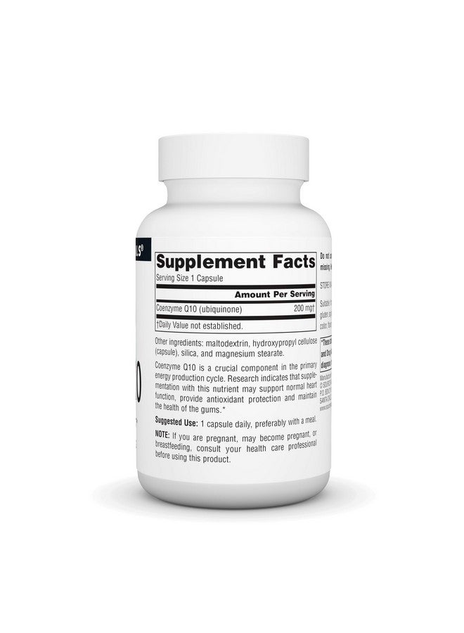 سورس ناتشورالز Source Naturals Coenzyme Q10 Antioxidant Support 200 mg لدعم القلب والدماغ والمناعة والكبد - 60 كبسولة نباتية - Image 2