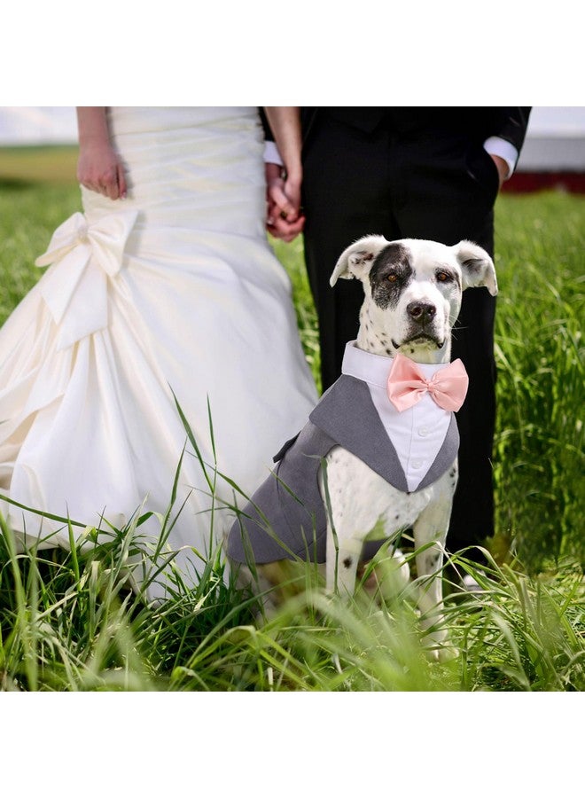 بوماي بوريتي طقم ملابس رسمية للكلاب الكبيرة من PUMYPOREITY - بدلة رسمية وربطة عنق على شكل فراشة، مناسب لحفلات الزفاف الرسمية، رمادي، مقاس XL - Image 5