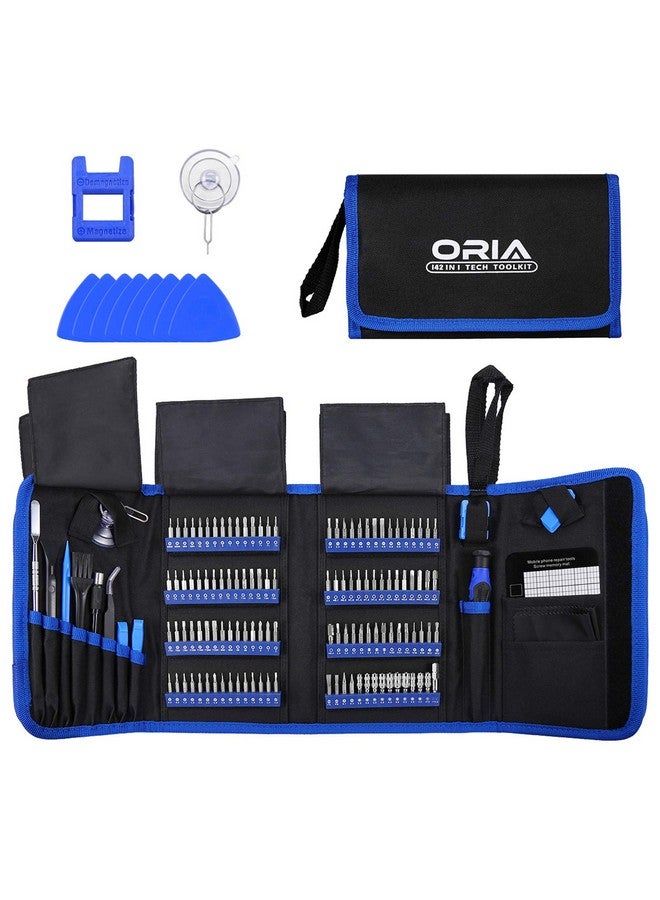 ORIA Precision Screwdriver Set, 142 in 1 Repair Tool Kit, with 120 Screwdrivers Bits, Portable Bag for SmartPhone, Laptop, Watches, Blue - Image 1