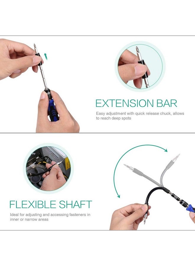 ORIA Precision Screwdriver Set, 142 in 1 Repair Tool Kit, with 120 Screwdrivers Bits, Portable Bag for SmartPhone, Laptop, Watches, Blue - Image 4