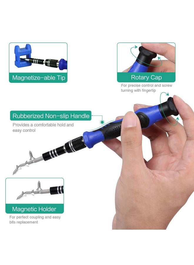 ORIA Precision Screwdriver Set, 142 in 1 Repair Tool Kit, with 120 Screwdrivers Bits, Portable Bag for SmartPhone, Laptop, Watches, Blue - Image 3