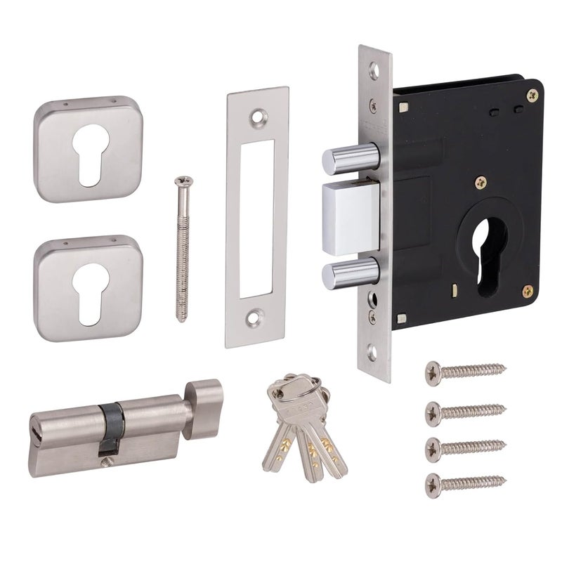 Kunal Dead Lock for Main Door Lock 70mm Cylinder with 3 Computerised Brass Keys SS Finish Stainles Steel Material (Pack of-1) - Image 5