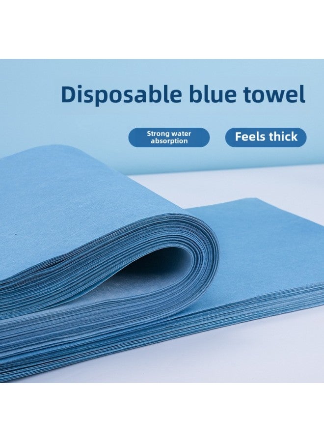 Generic Blue Disposable Foot Towel Thickened Absorbent Foot Towel Wood Pulp Disposable Towel Feet Special-Color:Blue 27*27cm *5 Packs  - Image 2
