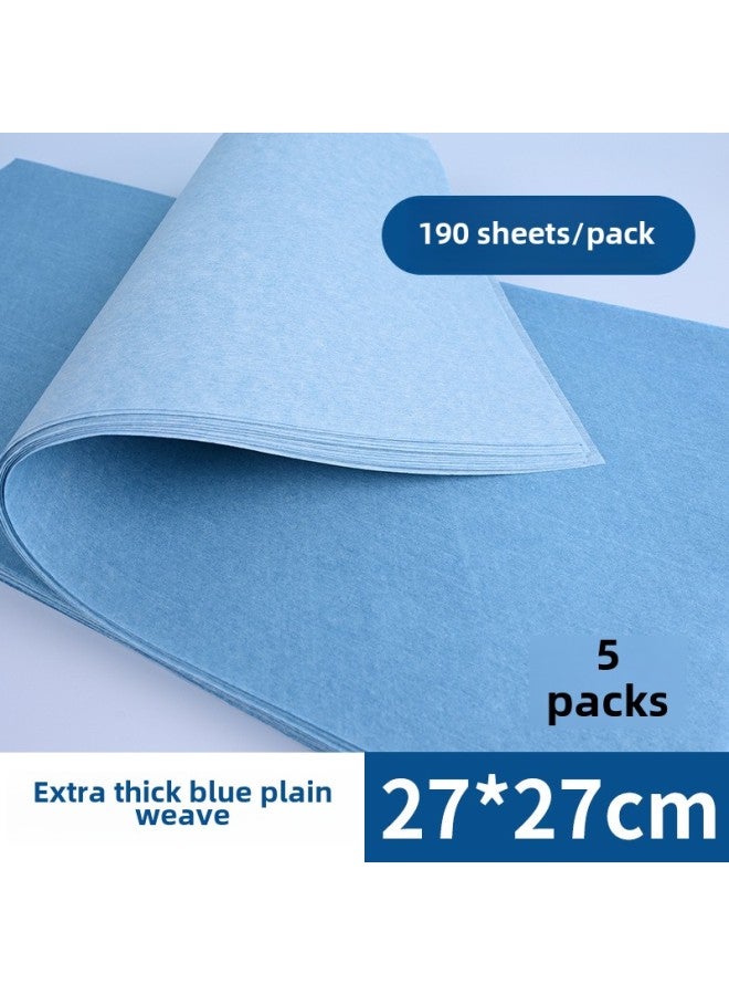 Generic Blue Disposable Foot Towel Thickened Absorbent Foot Towel Wood Pulp Disposable Towel Feet Special-Color:Blue 27*27cm *5 Packs  - Image 1