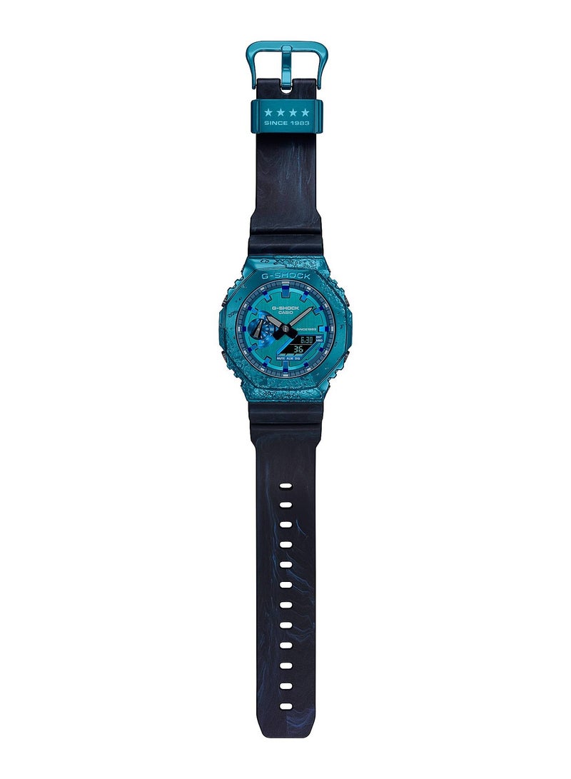 CASIO جي شوك - ساعة يد أنالوج رقمية بسوار مطاطي للذكرى الأربعين GM-2140GEM-2ADR - Image 2