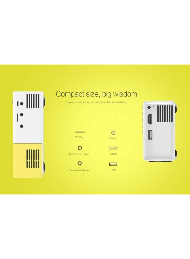 DEROVAN Mini LED Projector for Home Cinema – Portable 1080P Full HD Support, Compact LCD Projector, 400 Lumens Brightness, Multimedia Compatibility, Remote Control, Home Theater Projector for Movies, Gaming & Presentations - Image 5