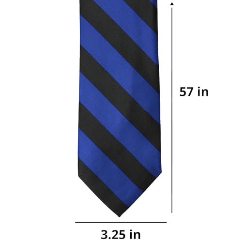 tiemart Striped Tie (Royal Blue and Black) - Image 2