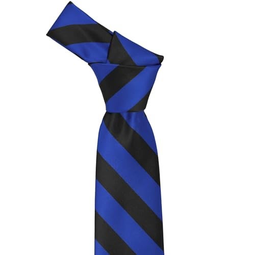 tiemart Striped Tie (Royal Blue and Black) - Image 3