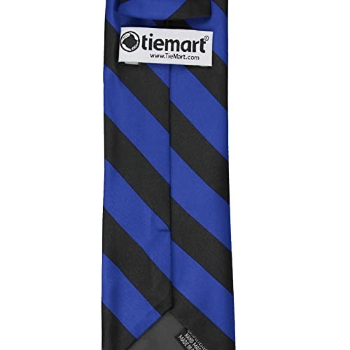 tiemart Striped Tie (Royal Blue and Black) - Image 4