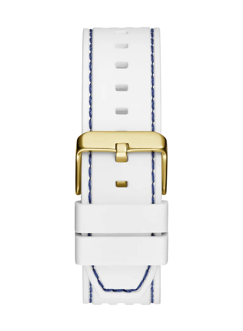 GUESS ساعة متعددة الوظائف للرجال باللون الأبيض والأزرق GW0499G6 - 42 مم - Image 4