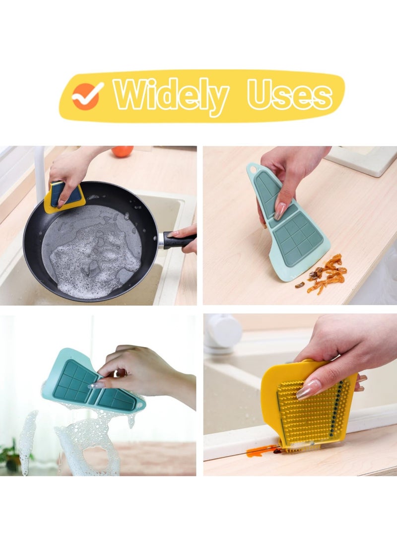 SYOSI - Silicone Vegetable Brush Potato Scrubber, Flexible Kitchen Cleaning Brush Set for Fruits, Veggies, Potatoes, Carrots, Mushrooms, and More, 3 Pack - Image 1