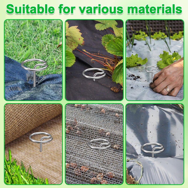 LLCJYYCY Heavy-Duty Landscape Staples â€“ 120 Pcs 6-Inch G-Shaped Thickened Galvanized Garden Fabric Staples,Rust-Resistant Ground Cover Pins for Weed Barrier, Erosion Control & Landscaping Projects - Image 5
