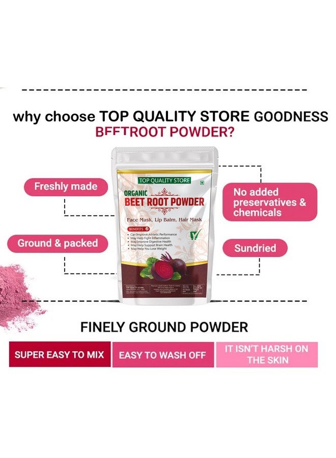 Top Quality Store TQS Natural & Pure Beetroot Powder For Skin Brightening, Healhty Pinkish Skin & Rosy Cheeks, Glowing & Shiny Skin Face Pack - Image 3