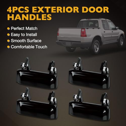 Gledewen Exterior and Interior Door Handle Front Rear Driver Passenger Side Compatible with 19982005 Ford Explorer Sport Trac Mercury Mountaineer Replaces 77156 79102 Set of 8 pcs - Image 3