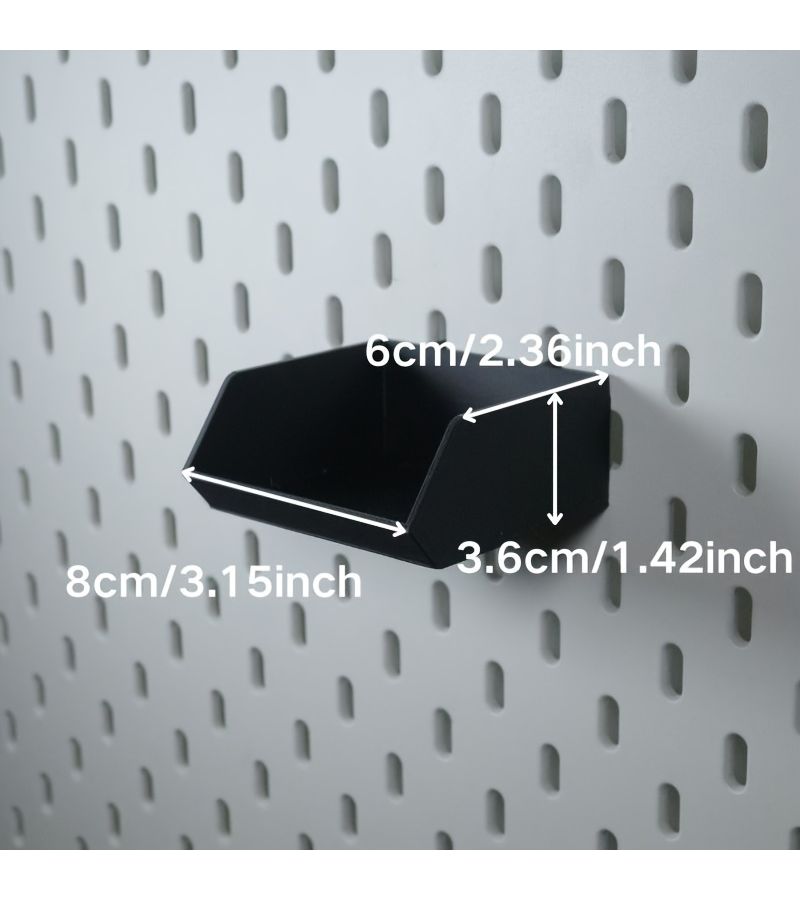 Black Multifunctional Pegboard Storage Box for Desk Wall Workspace - Image 1