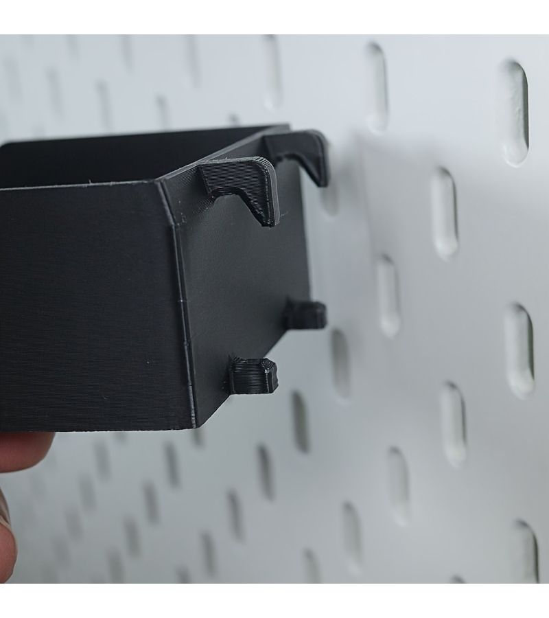 Black Multifunctional Pegboard Storage Box for Desk Wall Workspace - Image 5