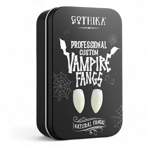 Gothika Professional Custom Fit Natural 18mm Vampire Fangs Custom Fits to Your Teeth in 10 Minutes No Adhesive Required Realistic Look and Color - Image 1