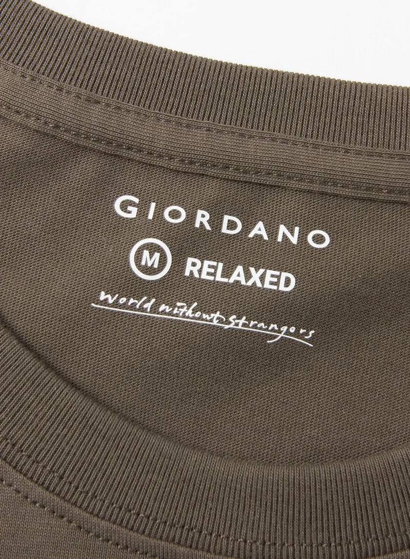 GIORDANO  Men’s Graphic Print Cotton Jersey Tee – Relaxed Fit for Men | Best Price UAE