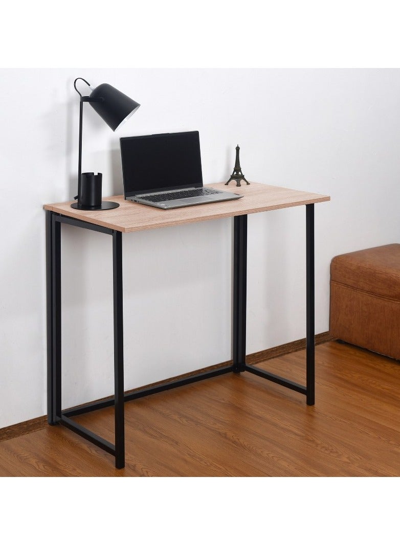 Home Gallery Foldable Table In Black Powder Coating  Beige - Image 1