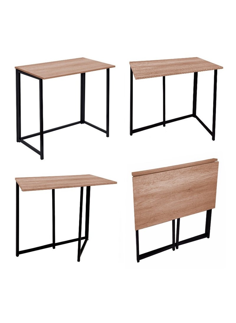 Home Gallery Foldable Table In Black Powder Coating  Beige - Image 3