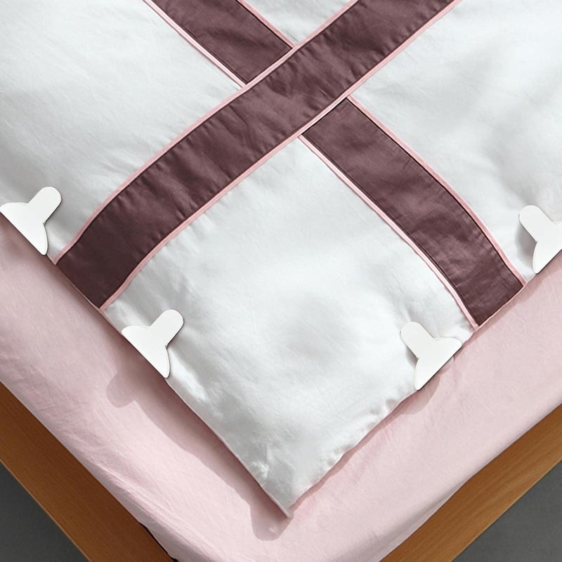 2 Pcs Padded Comforter Clips,12Pcs White Padded Quilt Clips | Blanket Fasteners Prevent Comforters From Moving Inside Duvet Cover, Bedding Accessories - Image 2