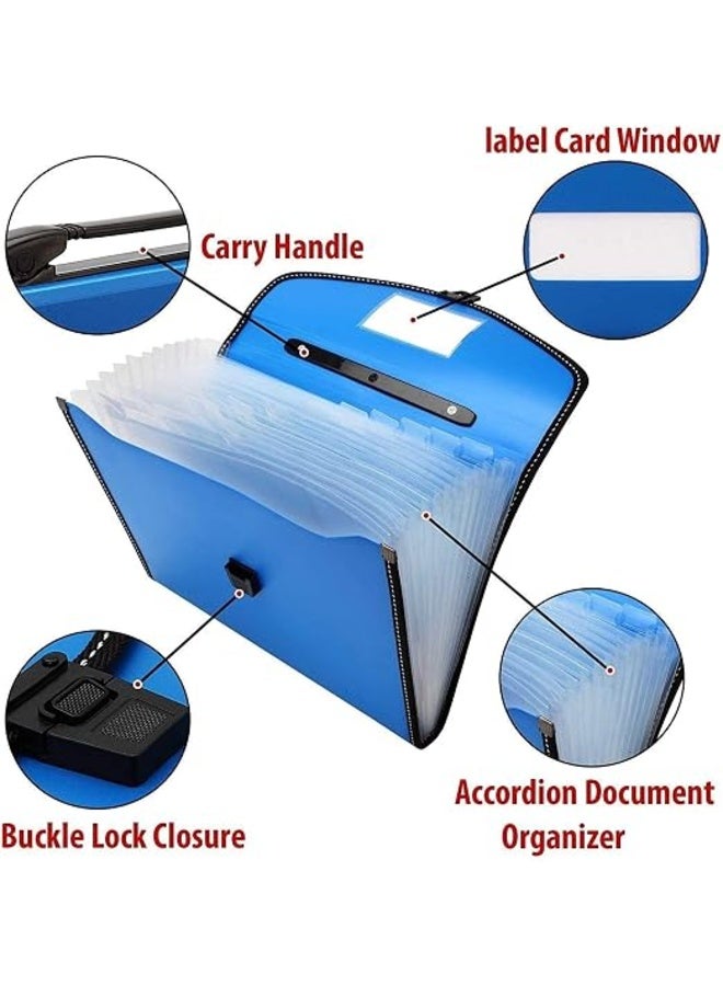 File Folder, Accordion Document/Letter A4 Size File Organizer with Handle and 13 Pockets - Assorted Colour - Image 2